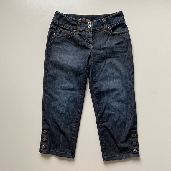 Ann Taylor Denim - Ann Taylor Curvy Fit Lindsay Low Rise Denim Dark Wash Blue Jean Capris Women’s 0